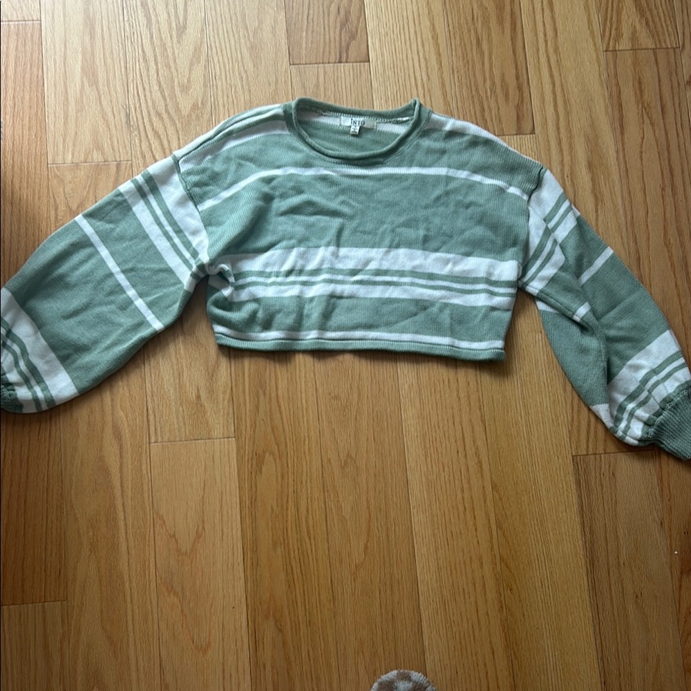Green Striped Women's Sweater